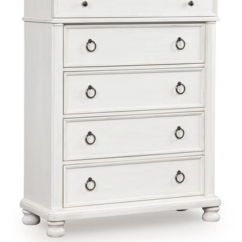 Rowlenstown - Five Drawer Chest - Antique White