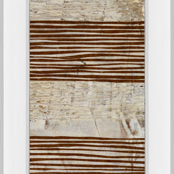 White Stripes Il By Natalie Avondet - Mirror Framed Print Wall Art - Dark Brown