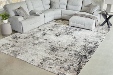 Langwell - 10' x 14' Rug - Black / Gray / White