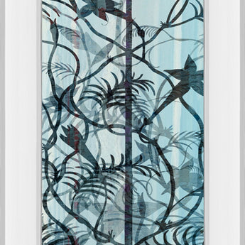 Climbers Il By James Burghardt - Mirror Framed Print Wall Art - Light Blue