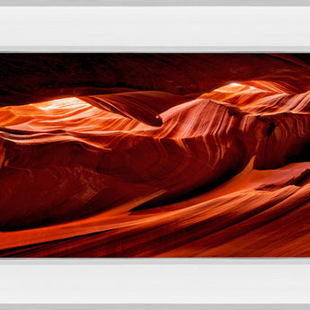 Sun Shining Through Canyon VIIl By David Drost - Mirror Framed Print Wall Art - Orange