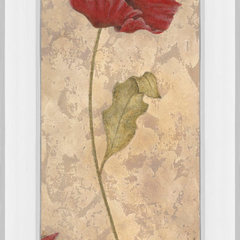 Flower I - Mirrored Framed Print Wall Art - Beige