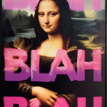 Blush Refrain Hand-Embellished Canvas In Frame - Black / Pink