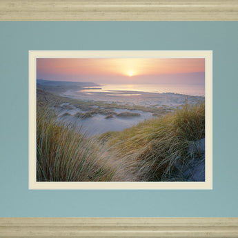Budle, Misty Sunset By Joe Cornish - Framed Print Wall Art - Green
