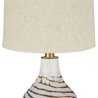 Aleela - Metal Table Lamp  - White / Gold Finish