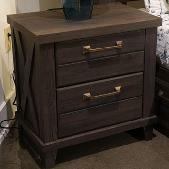 Vonitta Bay - Two Drawer Night Stand - Dark Brown
