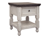 Stone End Table With 1 Drawer And Shelf Antiqued Ivory / Weathered Gray - End Tables at Quality Home Furniture Mesquite