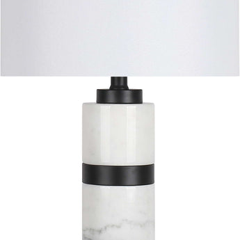 "Marble Harmony" Marble Table Lamp - White Marble / Matte Black