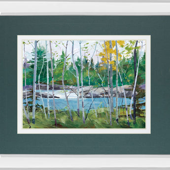 Extounge Rapids By G. Forsythe - Mirror Framed Print Wall Art - Blue