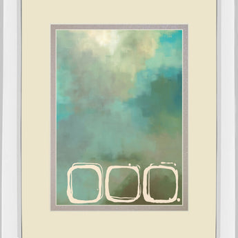 Retro In Aqua And Khaki Il By Laurie Maitland - Mirror Framed Print Wall Art - Beige