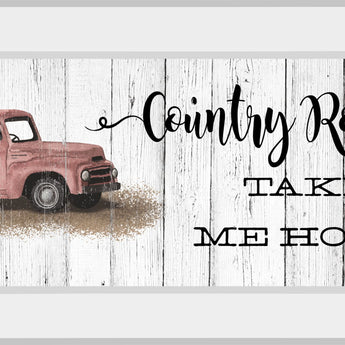 Take Me Home Country Roads By Billy Jacobs - Mirrored Frame Wall Art - Beige