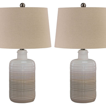 Marnina - Ceramic Table Lamp (Set of 2) - Taupe