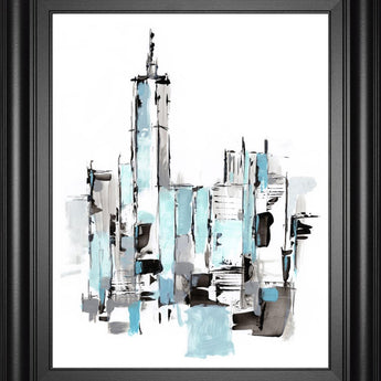 22x26 Blue City II By Ethan Harper - Light Blue