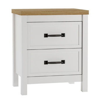 Kerisden - Two Drawer Night Stand - White / Brown