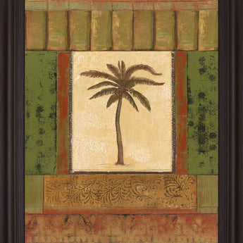 Verdant Palmway - 28" x 34" Framed Wall Art - Light Brown