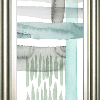 Cross Stitch Panel Il By Grace Popp Framed Print Wall Art - Light Blue