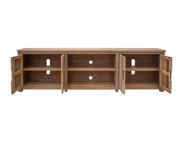 Natural Parota - 93" TV Stand - Brown Cappuccino