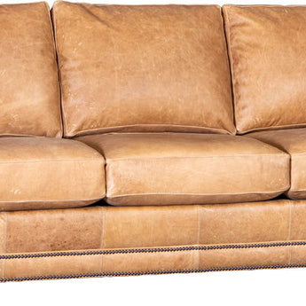 Mayo 4700 Series Traditional Customizable Leather Sofa with Rolled Arms