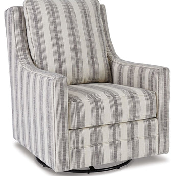 Kambria - Swivel Glider Accent Chair - Ivory / Black