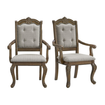 Madison Park - Juego de 2 sillas de comedor - Nogal/Beige