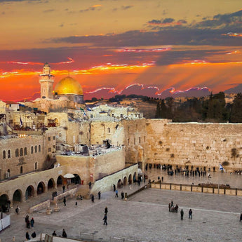 Tempered Glass With Foil - Jerusalem Wailing Wall - Light Brown
