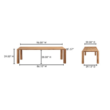 Post - Large Dining Table - Oak Natural