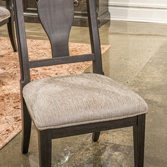 Wickenger - Dining Upholstered Side Chair (Set of 2) - Light Gray / Dark Brown