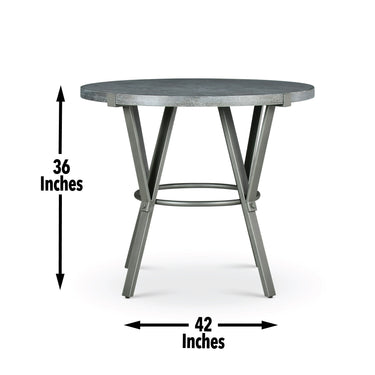 Portland - 3 Piece Dining Set With Round Counter Table - Gray