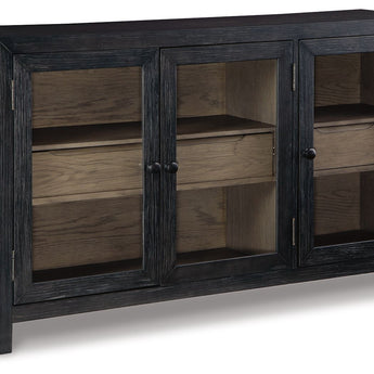 Lenston - Accent Cabinet with 3 Doors - Black / Gray