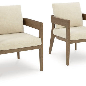 Serene Bay - Sillón con cojín (juego de 2) - Marrón oscuro/Blanco