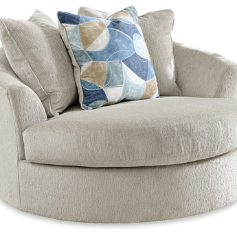 Maxon Place - Oversized Swivel Accent Chair - Stone