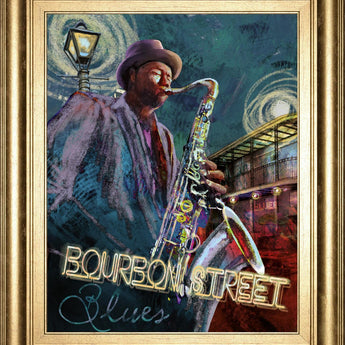 22x26 Bourbon Street Blues By Conrad Knutsen - Blue