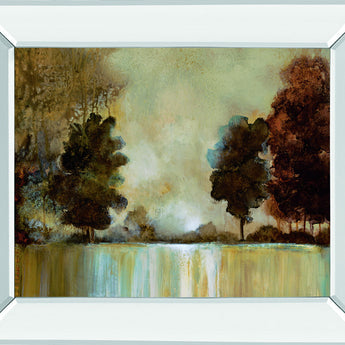 Morning Mist By Cat Tesla - Mirror Framed Print Wall Art - Beige