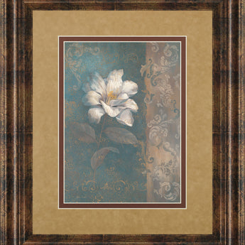 Floral Trans I By Vivian Flasch - Framed Print Wall Art - Light Brown