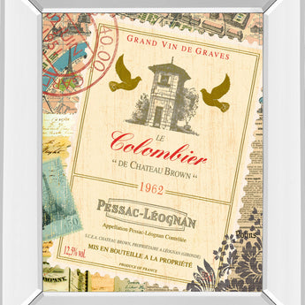 Wine Tour 1 By Maria Mendez - Mirror Framed Print Wall Art - Beige
