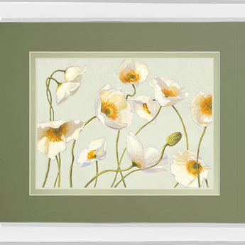 Bright Poppies By Novak - Mirror Framed Print Wall Art - Beige