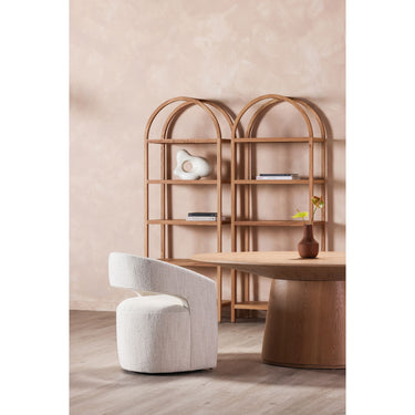 Barrow - Silla de comedor con ruedas - Niebla blanca