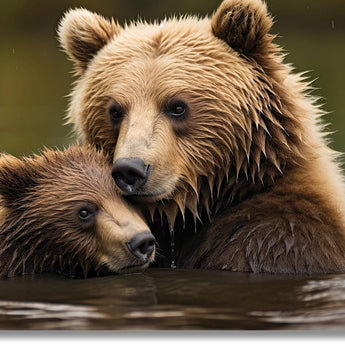 Gentle Embrace - 40" x 60" Framed Wall Art - Dark Brown