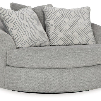 Casselbury - Oversized Swivel Accent Chair - Cement