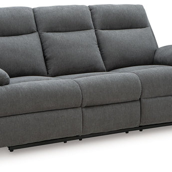 Side-Swipe - Reclining Sofa With Drop Down Table - Charcoal