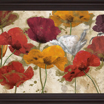 Harvest Petals - 28" x 34" Framed Wall Art - Red