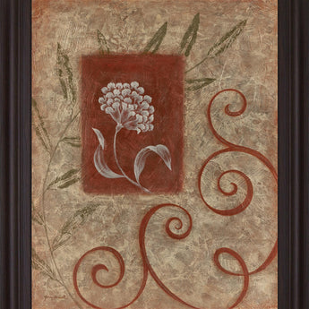 Terra Scrolls - 28" x 34" Framed Wall Art - Beige