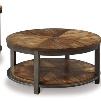Roybeck - Occasional Table Set (Set of 3) - Light Brown / Bronze