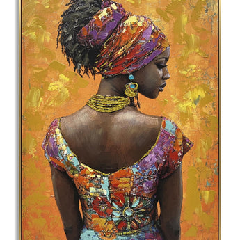Sunlit Elegance - 30" x 40" Framed Wall Art - Orange