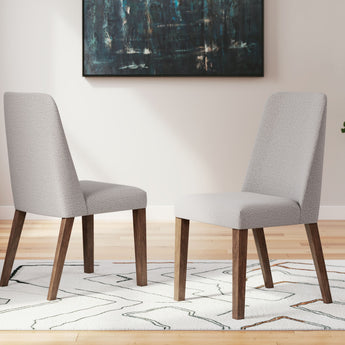 Lyncott - Dining Uph Side Chair (Set of 2) - Light Gray / Brown