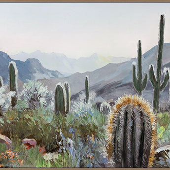 Sonoran Vista II Hand-Embellished Canvas In Frame - Gray / Blue