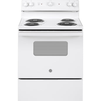 GE 30" Freestanding Electric Range, White - JBS160DMWW