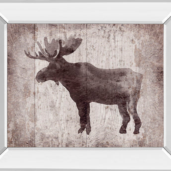 Wildness Iv-timber By Sandra Jacobs - Mirror Framed Elk Print Wall Art - Dark Brown