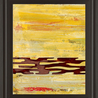 Tire Mark I By Natalie Avondet - Framed Print Wall Art - Yellow