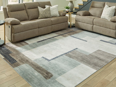 Larkport - 8' x 10' Washable Rug - Cream / Brown / Gray